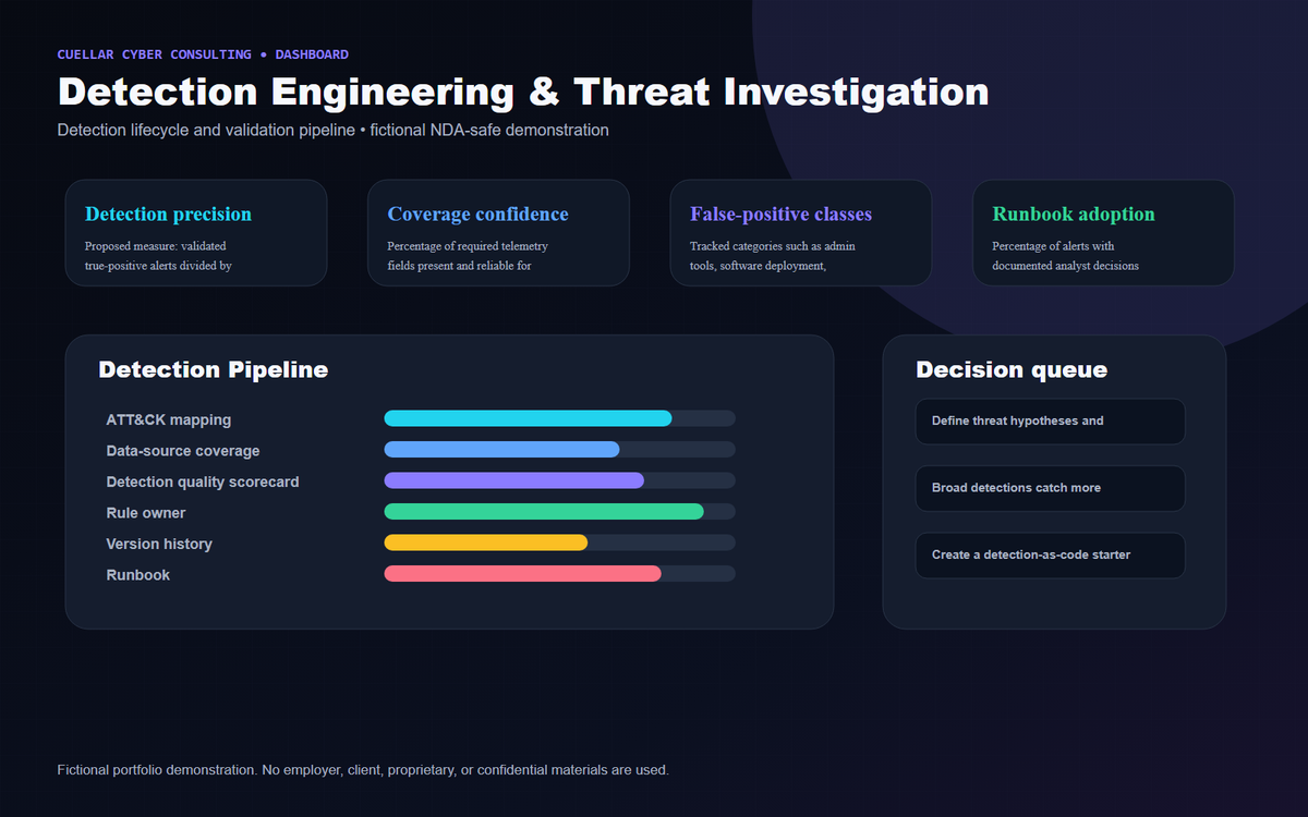 Fictional Detection Engineering & Threat Investigation dashboard thumbnail